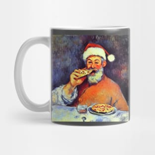 Santa is hungry for pizza Mug